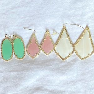 Three pairs of Kendra Scott earrings